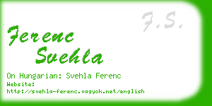 ferenc svehla business card